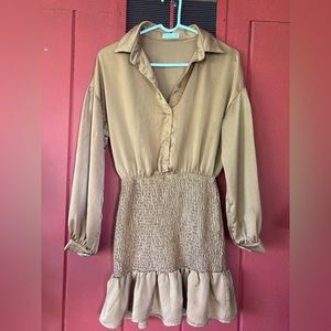 Illa illa fall copper button up dress size small